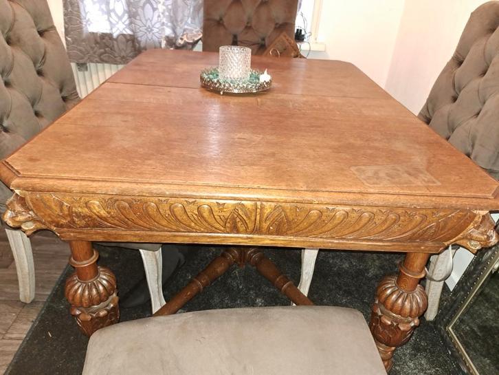 Mechelse kruispoot tafel uitschuifbaar, Huis en Inrichting, Tafels | Eettafels, 50 tot 100 cm, Rechthoekig, Ophalen of Verzenden