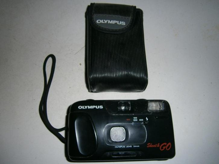Olympus Shoot & Go analoog fototoestel met hoes en lus, Audio, Tv en Foto, Fotocamera's Analoog, Gebruikt, Compact, Olympus, Ophalen