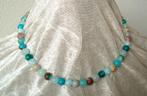 Ketting van halfedelsteen in turquoise tinten, Info.adorabeads@gmail.com, Overige materialen, Want 18 Hoogvliet, Adorabeads