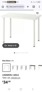 LINNMON / ADILS IKEA bureau, Huis en Inrichting, Ophalen, In hoogte verstelbaar, Zo goed als nieuw, Bureau