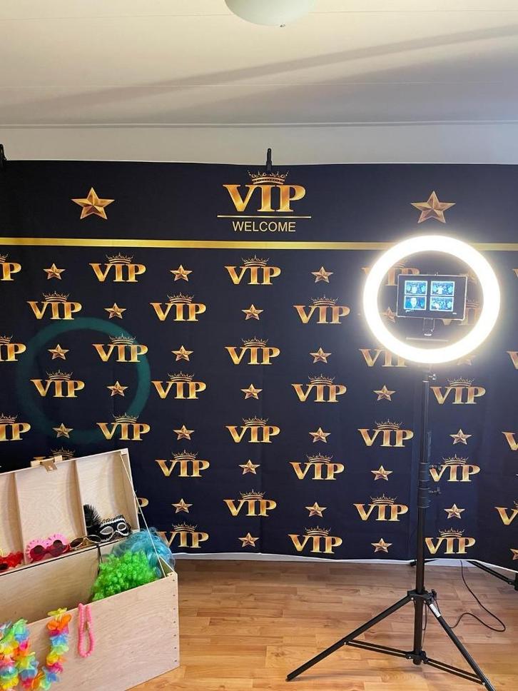 photobooth, incl. achtergrond 3x2m. + props + printer huren, Hobby en Vrije tijd, Feestartikelen, Nieuw, Versiering, Ophalen of Verzenden