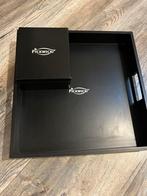 Pickwick theedoos en dienblad, zwart, Ophalen, Vierkant, Hout