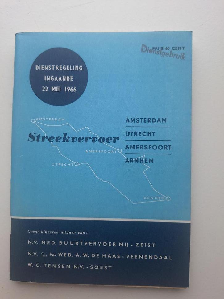 NBM STREEKVERVOER DIENSTREGELING INGAANDE - 22 MEI 1966, Verzamelen, Spoorwegen en Tramwegen, Gebruikt, Bus of Metro, Boek of Tijdschrift