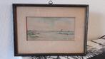 Oude Aquarel  Polderlandschap, Antiek en Kunst, Ophalen of Verzenden