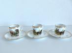 Porcelaine deLimoges kop en schotels afbeelding paarden, Ophalen of Verzenden