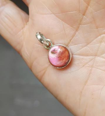 zilveren hanger Roze Dahlia Koper Turquoise zilver 925 beschikbaar voor biedingen
