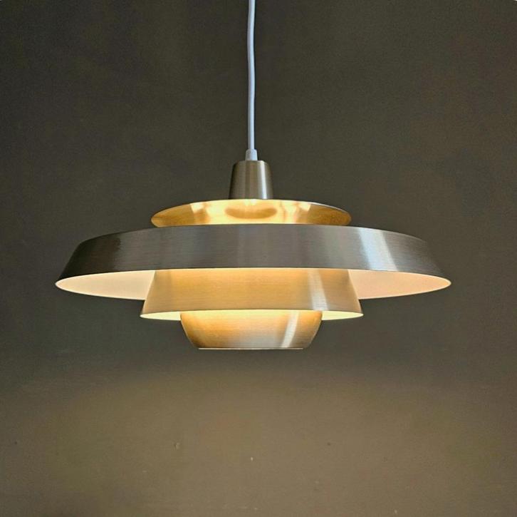 Ophangklaar - Vintage Deens design Hanglamp Schalenlamp, Huis en Inrichting, Lampen | Tafellampen, Zo goed als nieuw, Minder dan 50 cm