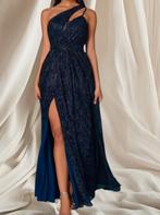 Donkerblauwe Avondjurk One Shoulder Galajurk mt 36 en 40, Ophalen of Verzenden, Nieuw, Blauw, Galajurk