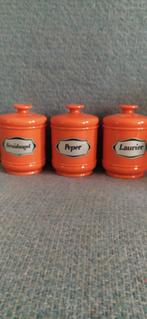 Vintage oranje  Emsa kruidenpotjes, kunststof..1970's, Ophalen of Verzenden, Huis en Inrichting