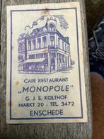 Enschede, restaurant Monopolie, G. Kolthof Markt 7, Ophalen of Verzenden, Nederland