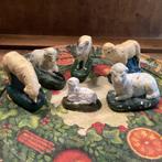 Kudde gipsen schapen en ram, 6 stuks, Diversen, Kerst, Ophalen of Verzenden, Gebruikt