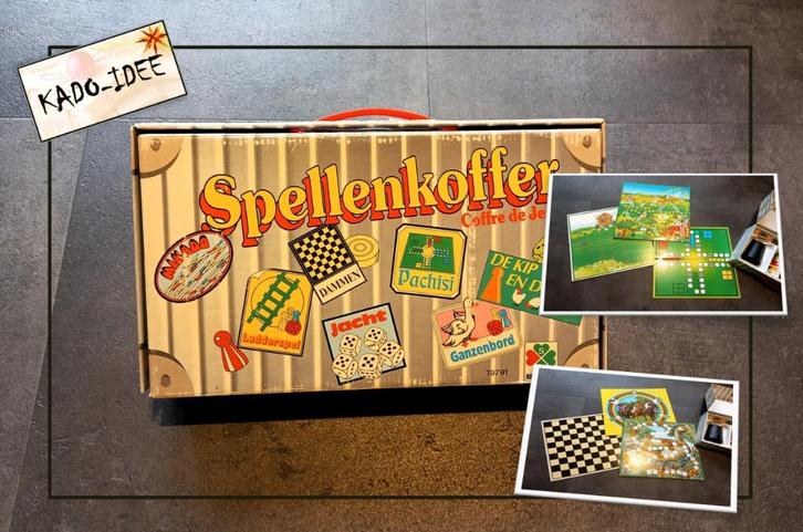 Spellenkoffer – Met 100 Spelmogelijkheden, jaren ‘80, Hobby en Vrije tijd, Gezelschapsspellen | Bordspellen, Ophalen of Verzenden