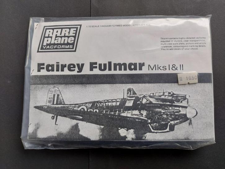 Modelkit Fairey Fulmar Mks I&II schaal 1/72 (MB179), Hobby en Vrije tijd, Modelbouw | Vliegtuigen en Helikopters, Nieuw, Vliegtuig