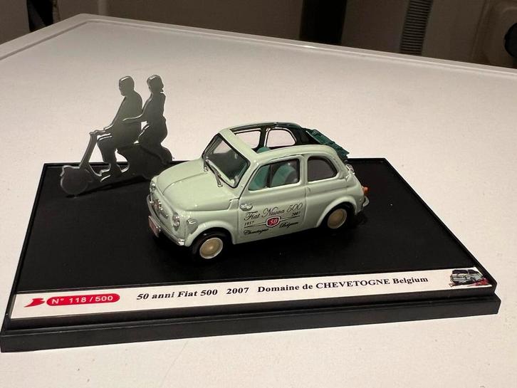 Fiat 500 modelauto - Domaine de Chevetogne, Hobby en Vrije tijd, Modelauto's | 1:43, Zo goed als nieuw, Auto, Overige merken, Ophalen of Verzenden