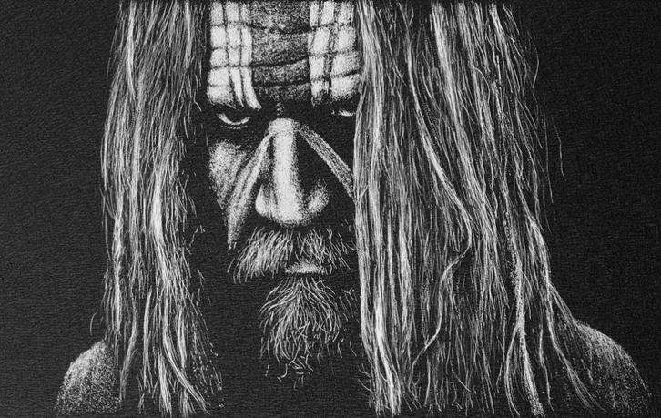 Rob Zombie Handgegraveerd beeld... Graveur, Antiek en Kunst, Kunst | Schilderijen | Modern, Verzenden