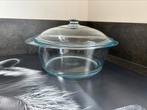 Pyrex glazen of glas ovenschaal rond + deksel, Ophalen of Verzenden, Zo goed als nieuw