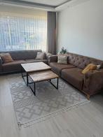 2 bruine banken inc. 8 kussens, Ophalen, Zo goed als nieuw, 75 m² of meer, Laminaat