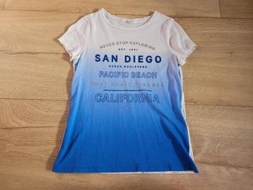 H&M wit blauw T-shirt maat 146/152 ~ TH2002 beschikbaar voor biedingen
