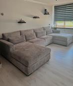 Hoekbank - lichtgrijs - bijna nieuw, Huis en Inrichting, Ophalen, Zo goed als nieuw, Stof