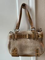HANDTAS RAFFIA / IMITATIE LEER, Sieraden, Tassen en Uiterlijk, Tassen | Damestassen, Ophalen of Verzenden, Zo goed als nieuw, Handtas