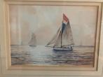 Zeilboot in Gouden Lijst - 34x29cm, Antiek en Kunst, Kunst | Tekeningen en Foto's, Ophalen of Verzenden