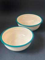 Setje Mint Groen / Creme Emaille Kommetjes, Antiek en Kunst, Antiek | Emaille, Ophalen of Verzenden