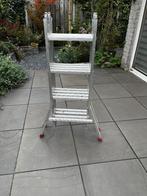 Aluminium vouwladder, Doe-het-zelf en Verbouw, Ladders en Trappen, Ophalen, Gebruikt, Ladder, Opvouwbaar of Inschuifbaar
