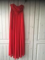 Rode lange strapless jurk, Kleding | Dames, Ophalen of Verzenden, Galajurk, Zo goed als nieuw, Maat 36 (S)