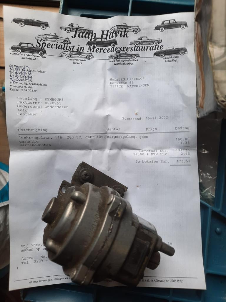 Luchtregelaar Mercedes 280 SE Type 116, Ophalen of Verzenden, Gebruikt, Mercedes-Benz