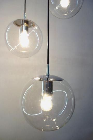 Vintage Peill & Putzler cascade globe hanglamp glas