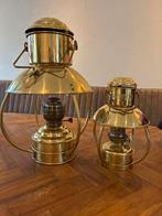 Twee messing olielampen, Antiek en Kunst, Antiek | Lampen, Ophalen of Verzenden