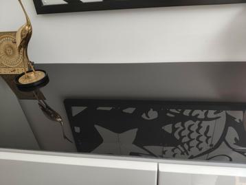 Ikea Besta bovenblad glas zwart 180x40cm zgan - afbeelding 2