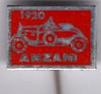 Anzani 1920 rood op aluminium oldtimer auto speldje( A_025 ), Verzenden, Zo goed als nieuw, Transport, Speldje of Pin