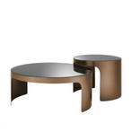 Eichholtz Coffee Table Piemonte brush copper finish set of 2, Huis en Inrichting, Tafels | Salontafels, 50 tot 100 cm, Minder dan 50 cm