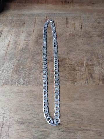 Zilveren ketting met mooie grote brede schakels beschikbaar voor biedingen