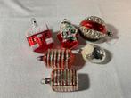 6 stuks zeer fraaie oude glazen kerstfiguren, Diversen, Ophalen of Verzenden, Gebruikt