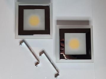 Faladesa & Idearte wand-/plafondlamp chroom met matglas LED beschikbaar voor biedingen