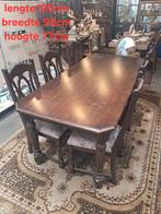 Donkere massieve tafel met 6 stoelen, Ophalen