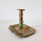 oude vintage blaker koperen schuif kandelaar, Antiek en Kunst, Ophalen of Verzenden, Koper of Brons