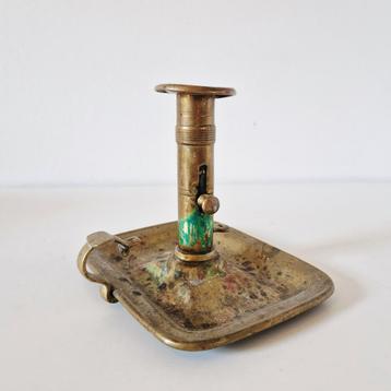 oude vintage blaker koperen schuif kandelaar beschikbaar voor biedingen