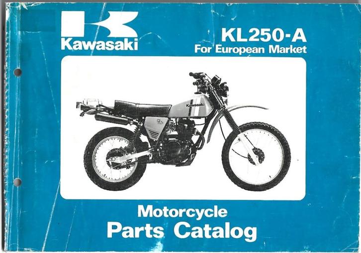 Kawasaki KL250 A Parts List (639s), Motoren, Handleidingen en Instructieboekjes, Kawasaki, Verzenden