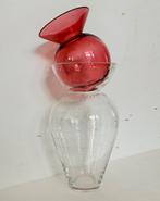 Willem Noyons design dubbel vaas van glas, Gebruikt, Ophalen of Verzenden, Glas, Rood