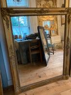 Grote antieke franse rechthoekige bladgouden schouwspiegel, Ophalen, Rechthoekig