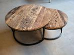 2 zware salontafels - 75cm & 60cm - Perfecte staat!, Overige houtsoorten, 50 tot 100 cm, Rond, Zo goed als nieuw