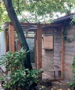 ==Mooie volière 4 gaaspanelen en golfplaten dak==, Ophalen, Gebruikt, Hout, Volière