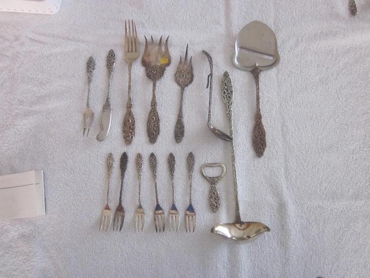 15 Verzilverde delen Gero 90 model 635 Georg Nilsson. set 4, Antiek en Kunst, Antiek | Goud en Zilver, Ophalen of Verzenden