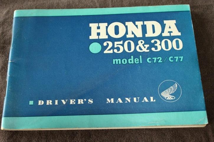 Honda C72 C77 250cc 300cc motorcycle driver's manual, Motoren, Handleidingen en Instructieboekjes, Honda, Ophalen of Verzenden
