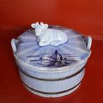 Boterpot met deksel voorzien van koe, Antiek en Kunst, Ophalen of Verzenden