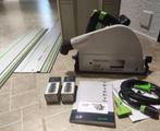 Festool TS 75 EBQ-Plus zaagmachine met twee geleiderails, Doe-het-zelf en Verbouw, Invalzaag, Ophalen of Verzenden, Zo goed als nieuw