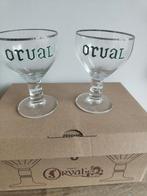 6 Orval proef bierglazen met groene letters, Ophalen of Verzenden, Nieuw, Glas of Glazen, Overige merken